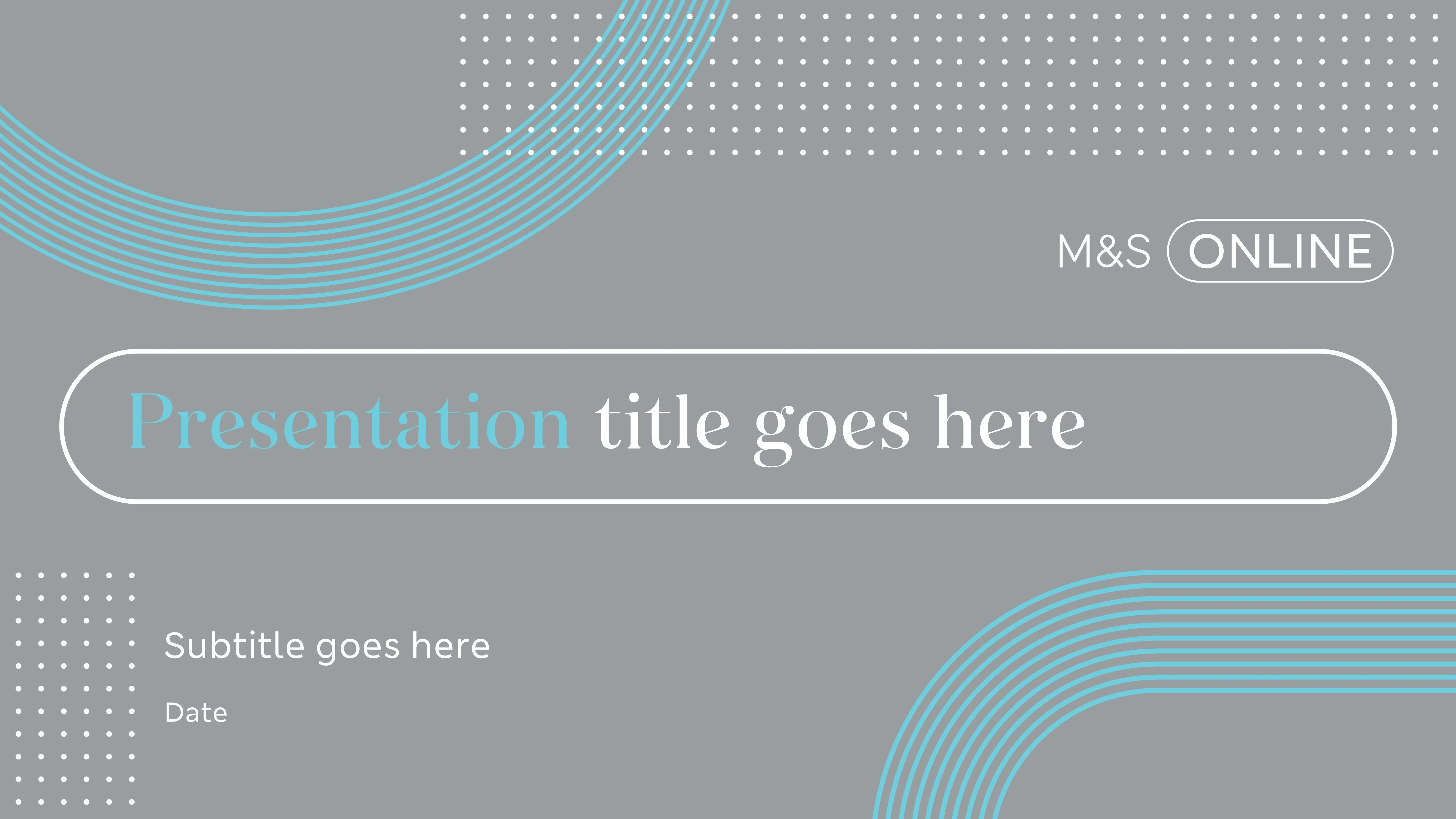Presentation title slide template for M&S Online
