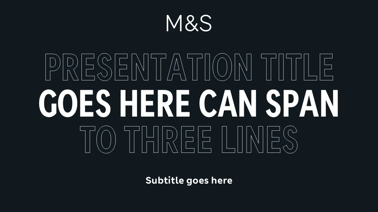 Presentation title slide template for M&S Property