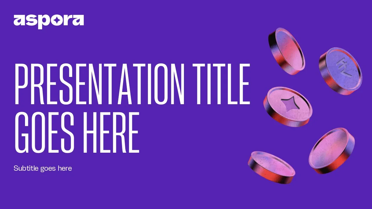 Presentation title slide template for Aspora