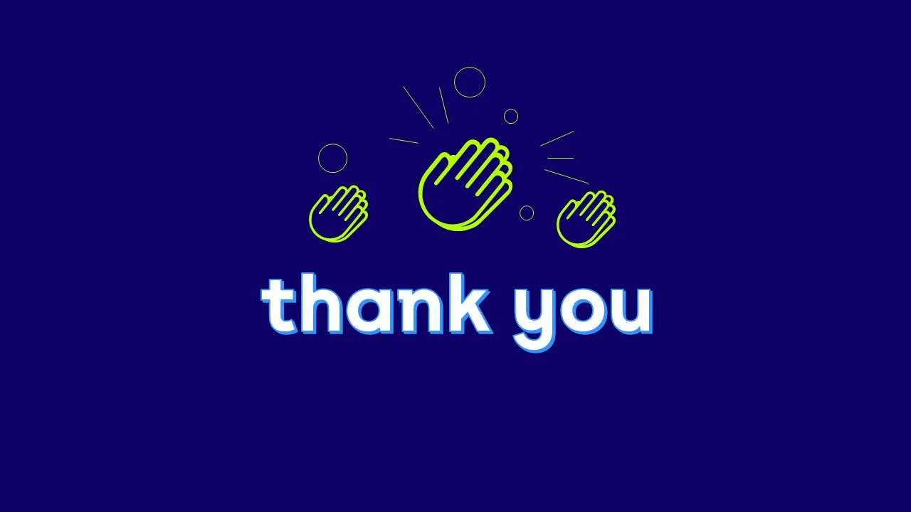 Thank you slide with applauds graphic for The Gym Group