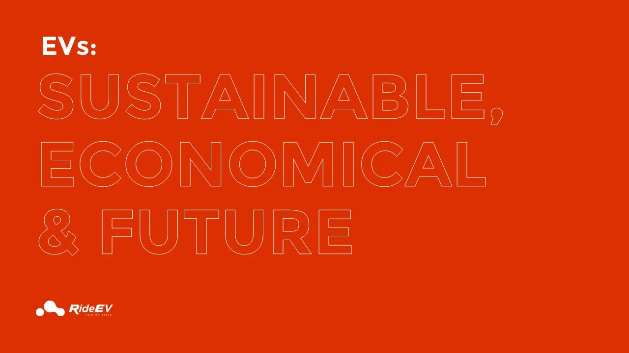 A big statement slide about electric vehicles for RideEV
