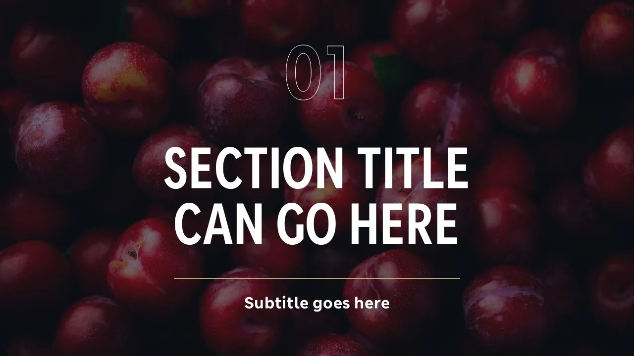 Devider slide with section title template for M&S Property