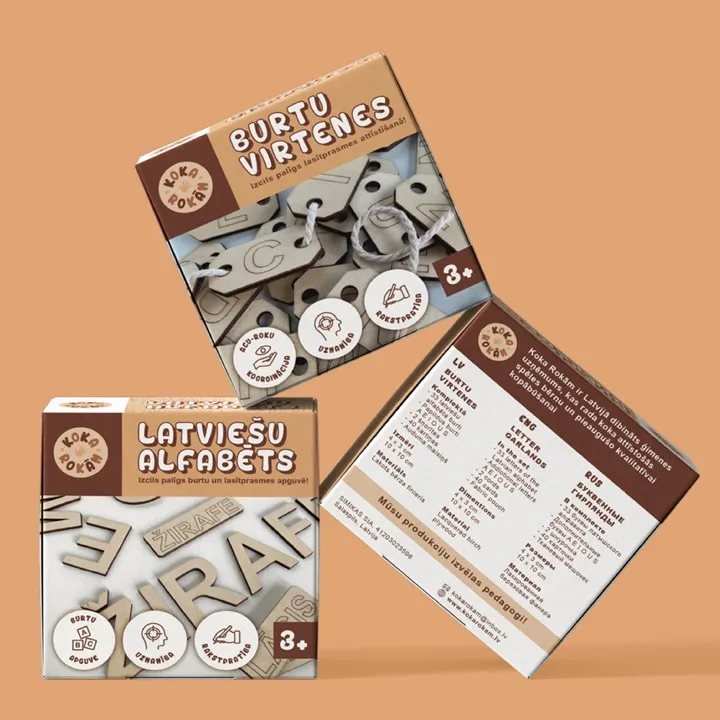 Koka Rokam product game boxes, front and back