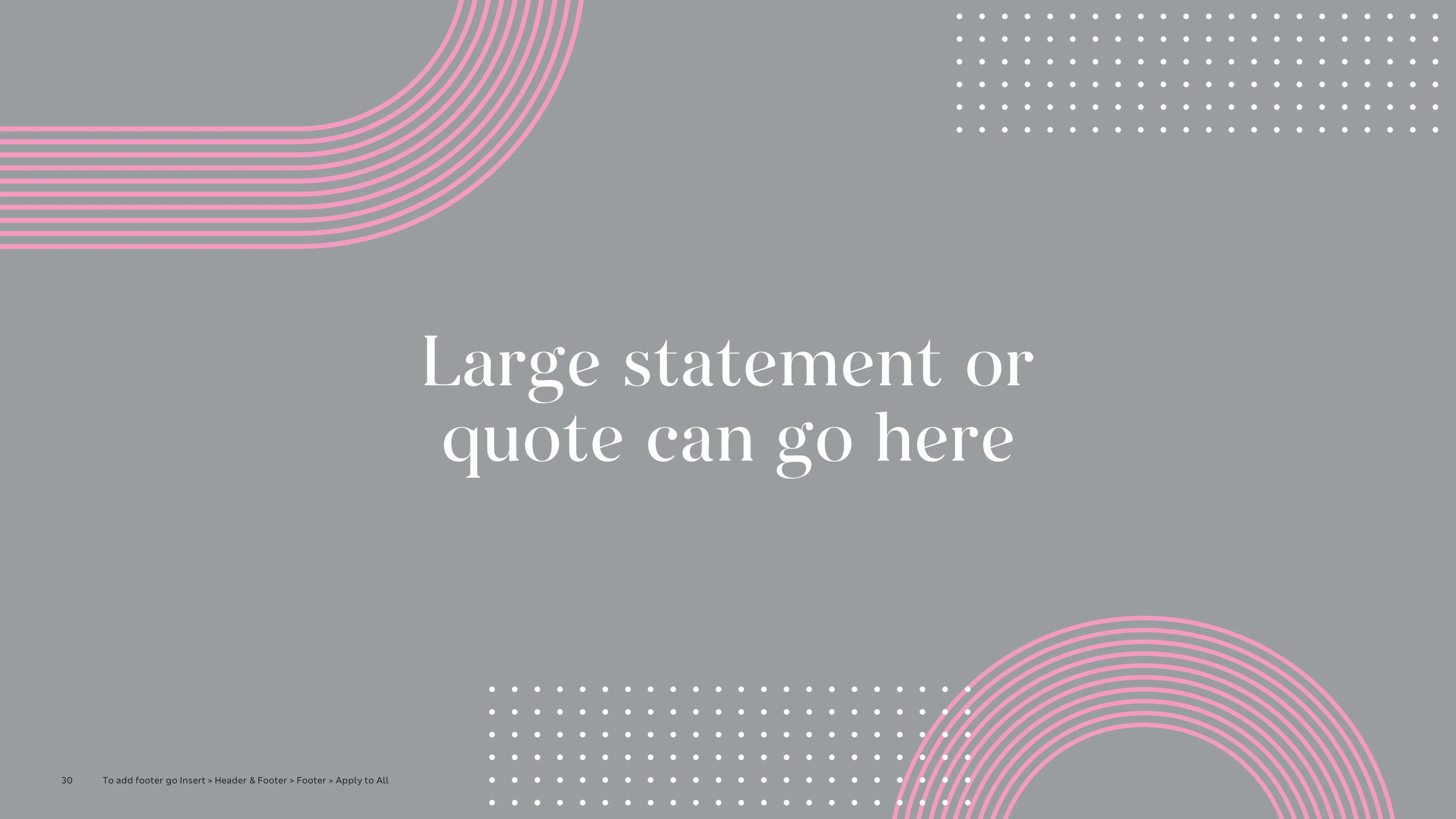 Large statement slide template for M&S Online